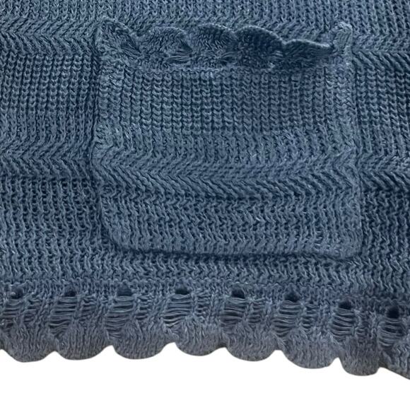 Lauren Ralph Lauren 100% Linen Cardigan Womens Size Large Navy Blue Open - Picture 2 of 5